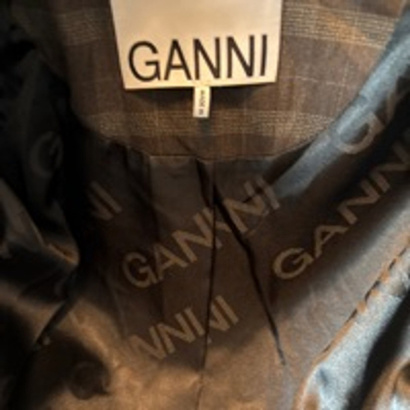 Women's‎ Ganni Brown Plaid Blazer Size M - Picture 6 of 9